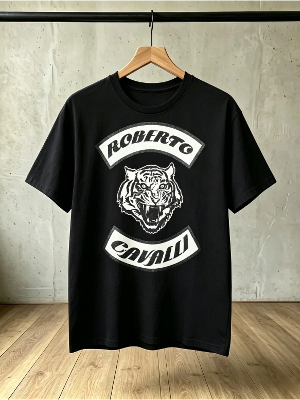 Roberto Cavalli Black Graphic Print T-Shirt Unisex